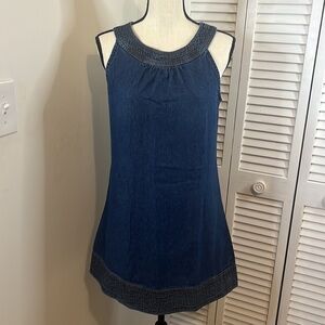 Speed Control Blue Sleeveless Denim Mini Dress.  Size Medium